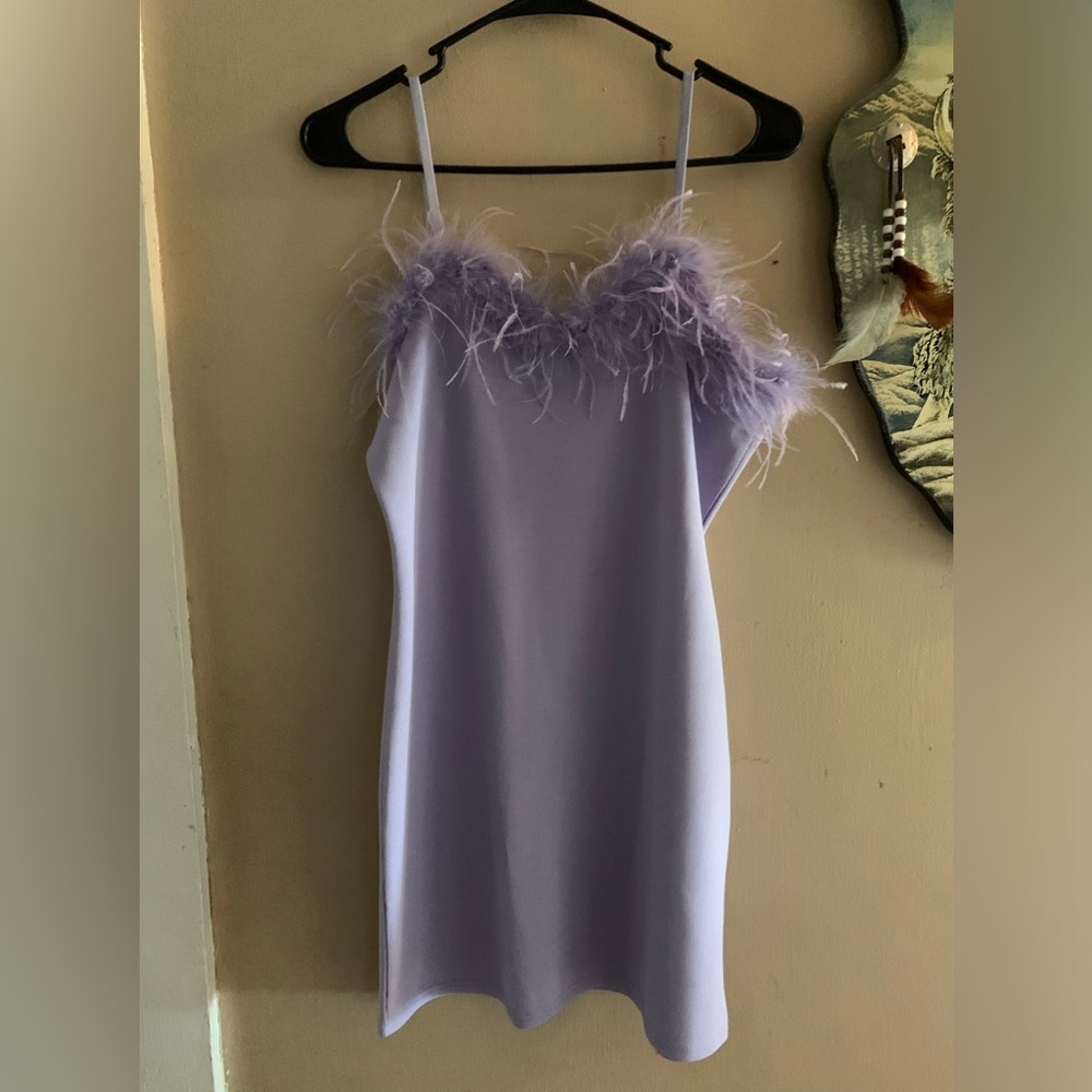 Twik Purple feather dress